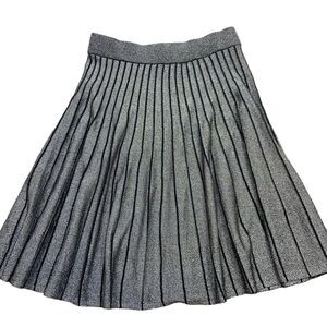 Brand new with Tags Calligraphie Brand Silver and Black Pleated Knit Skirt L‎